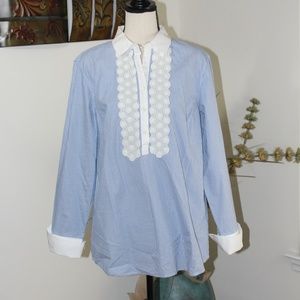 Banana Republic pullover collared pinstriped shirt